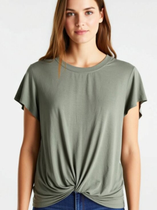 Time and Tru Tops - Time & Tru Sage Green Women's Top XXL (E5)
